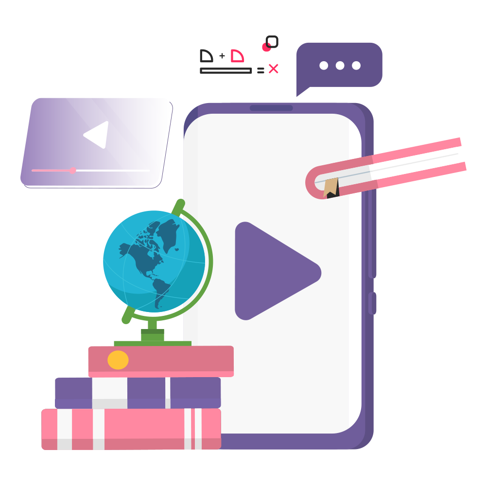 Educational Video production with play button
